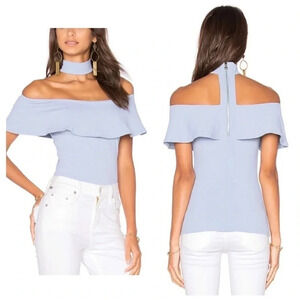 Donna Mizani x REVOLVE NWT Powder Blue Mila Top Size Small